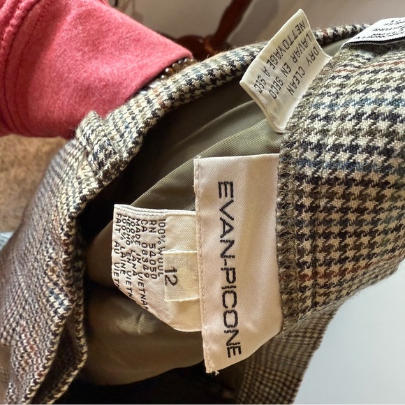 Evan-Picone Women’s Wool Trousers Size 12 Plaid Houndstooth Vintage - Picture 6 of 7